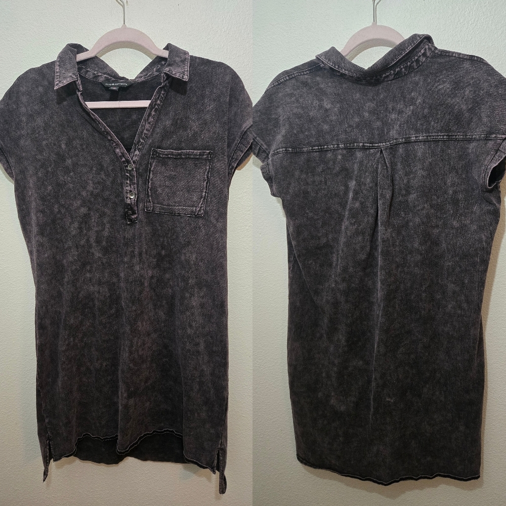 Rock & Republic Acid Washed Shirt Dress Purple Medium
